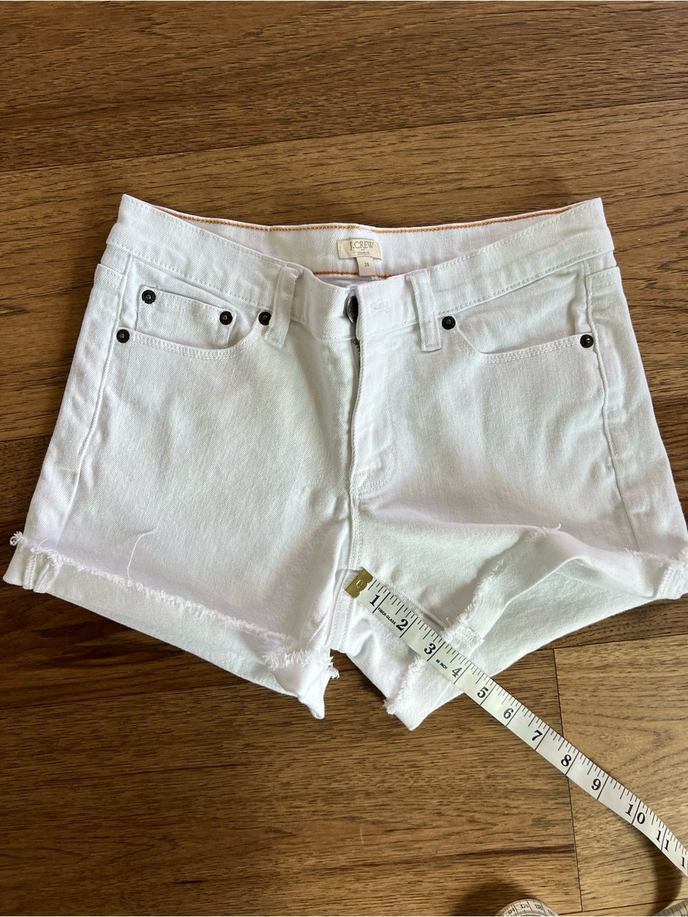 J. Crew White Denim Cutoff Shorts Size 25 - Picture 4 of 5
